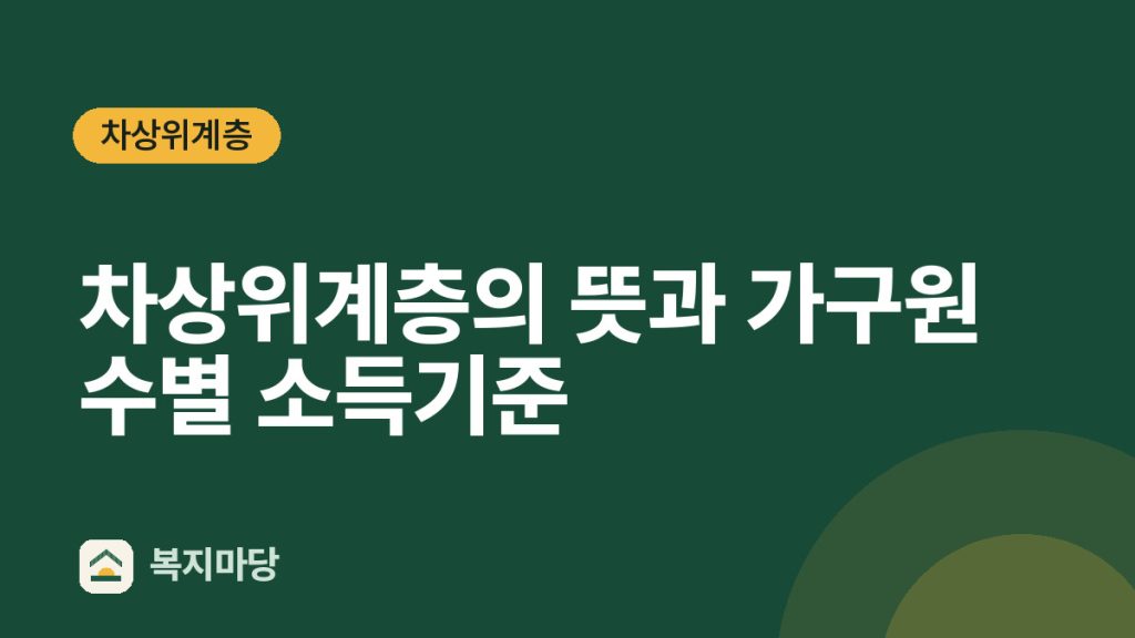 차상위계층 차상위계층의 뜻과 가구원 수별 소득기준